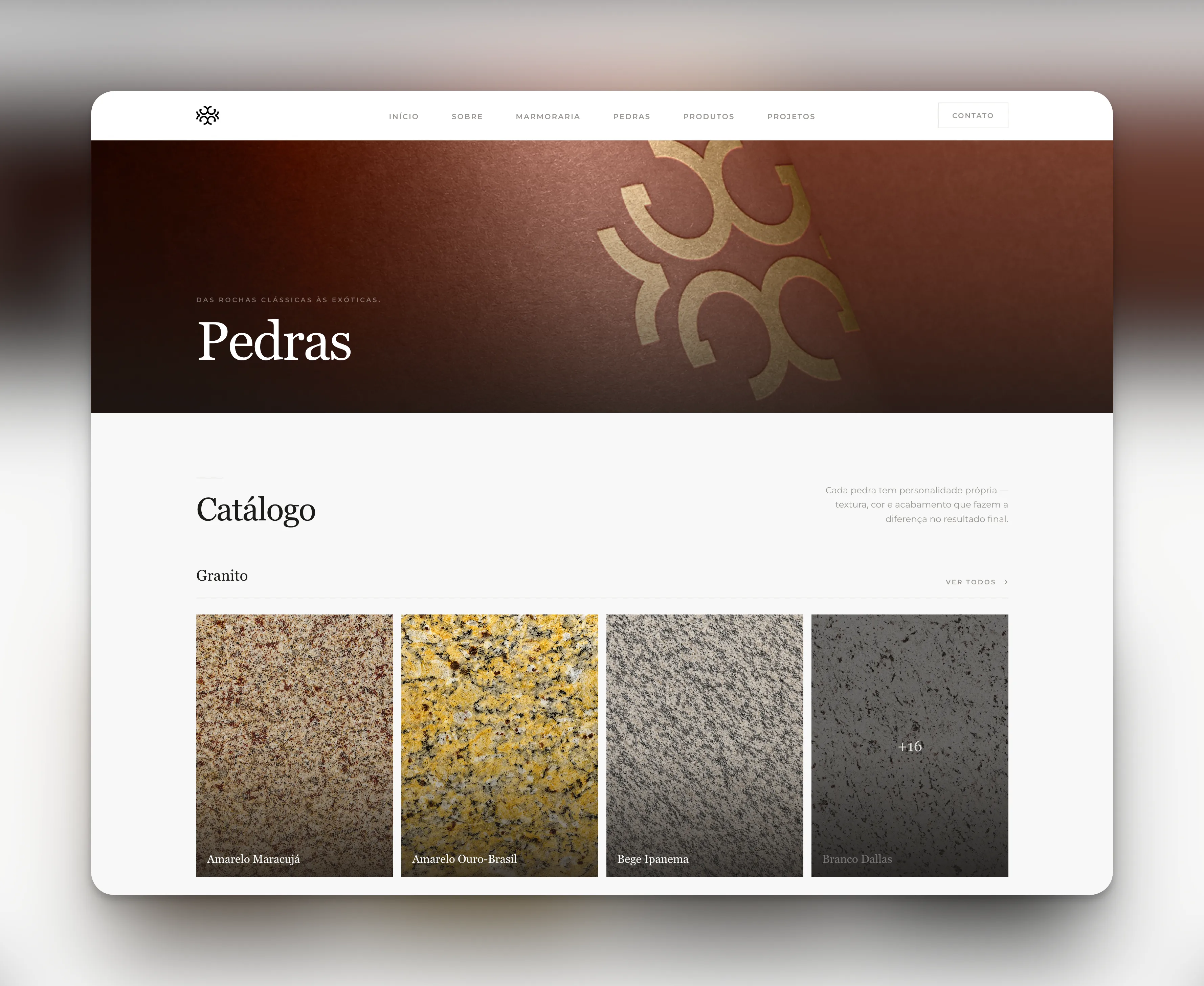 Catálogo de pedras